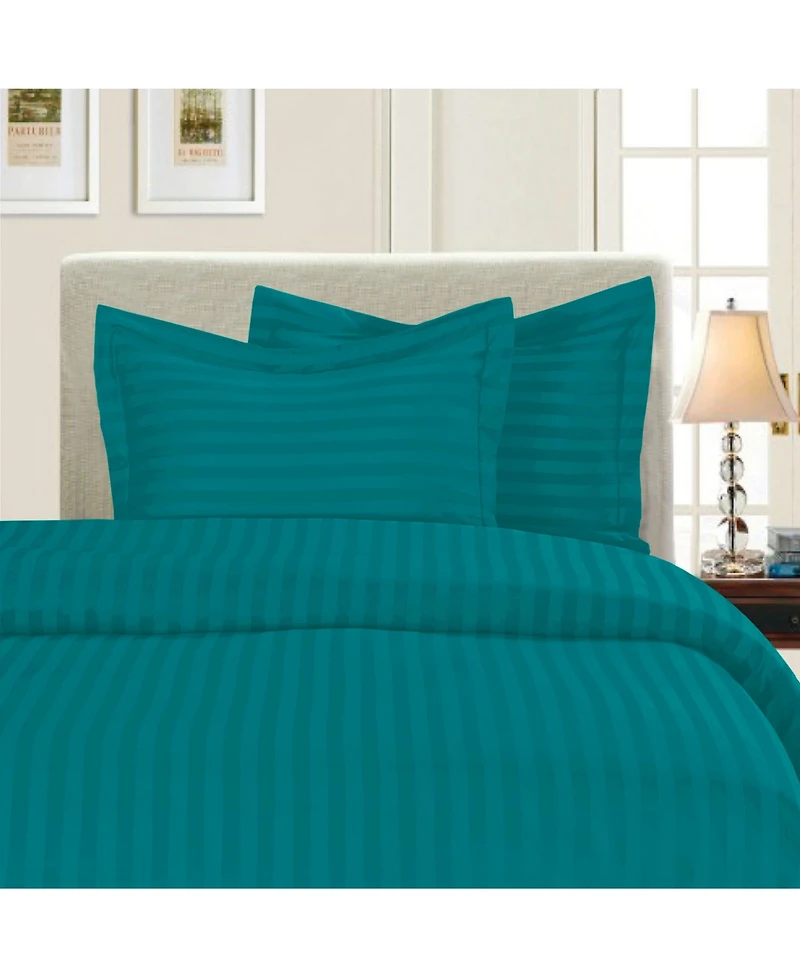 Elegant Comfort Luxurious Stripe Wrinkle-Free 3-Pc. Duvet Cover Set