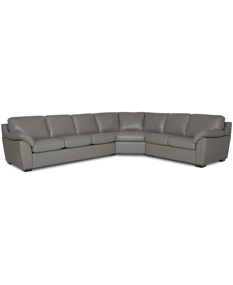 Lothan 3-Pc. Leather Queen Sleeper Sectional Sofa, Created for Macy's