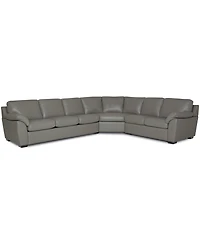 Lothan 3-Pc. Leather Queen Sleeper Sectional Sofa, Created for Macy's