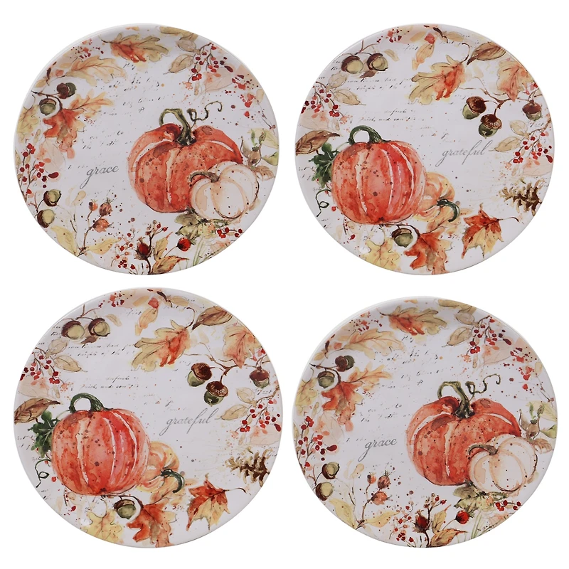 Certified International Harvest Splash Salad Plate, Set of 4