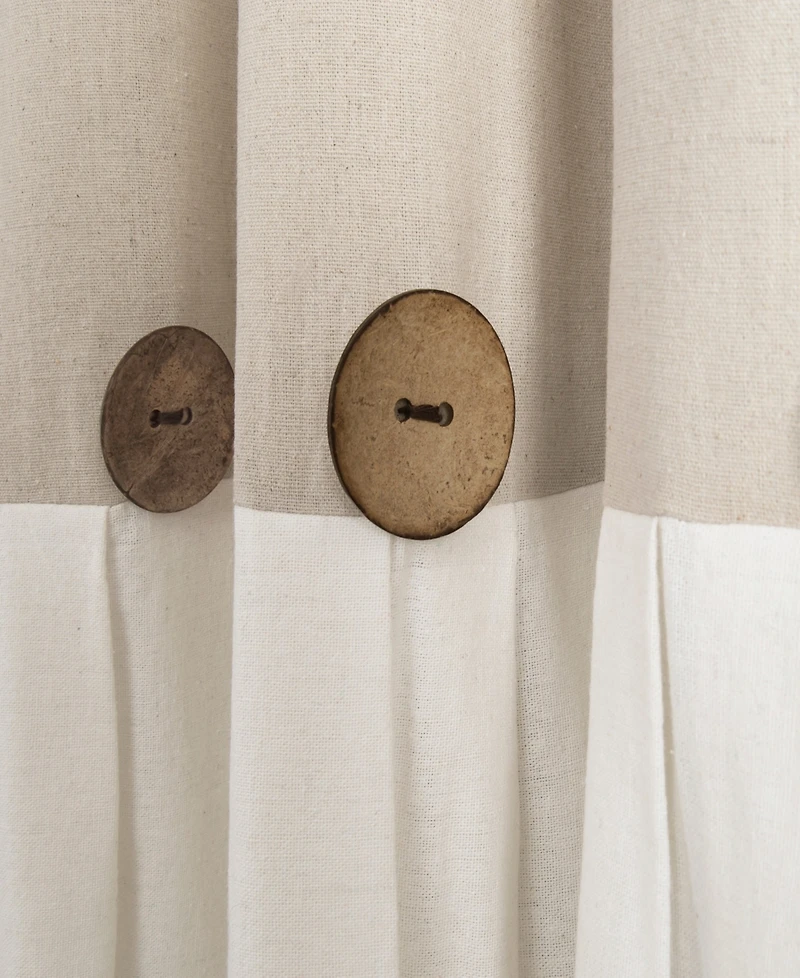 Lush Decor Linen Button Window Curtain Panel, Single, Country Curtains - Rustic