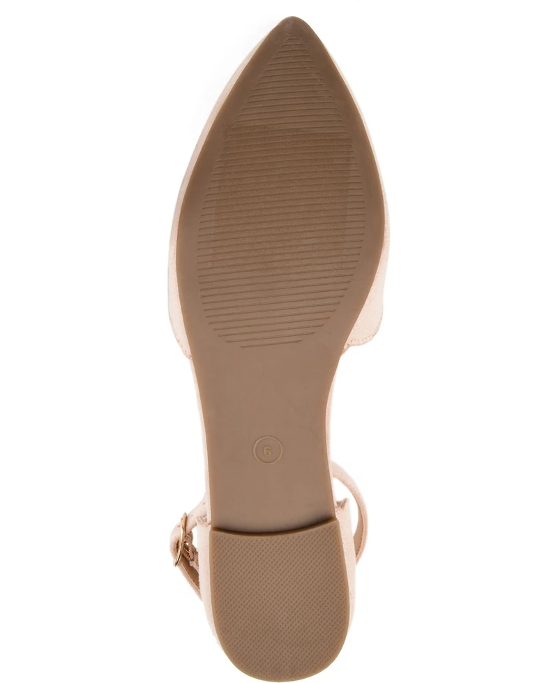 Journee Collection Women's Lana Scalloped Edge Ankle Strap Flats
