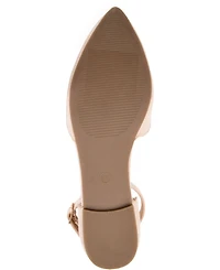 Journee Collection Women's Lana Scalloped Edge Ankle Strap Flats