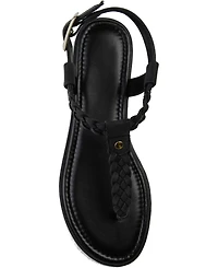 Journee Collection Women's Genevive Braided T-Strap Flat Sandals