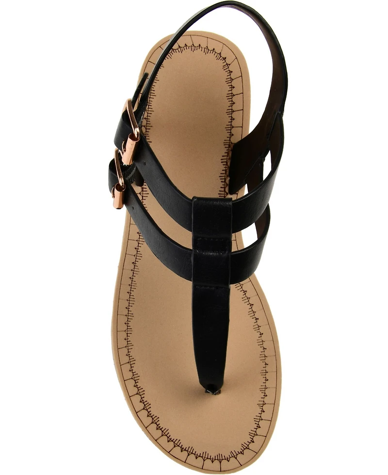 Journee Collection Women's Bianca Double Buckle Platform Wedge Sandals