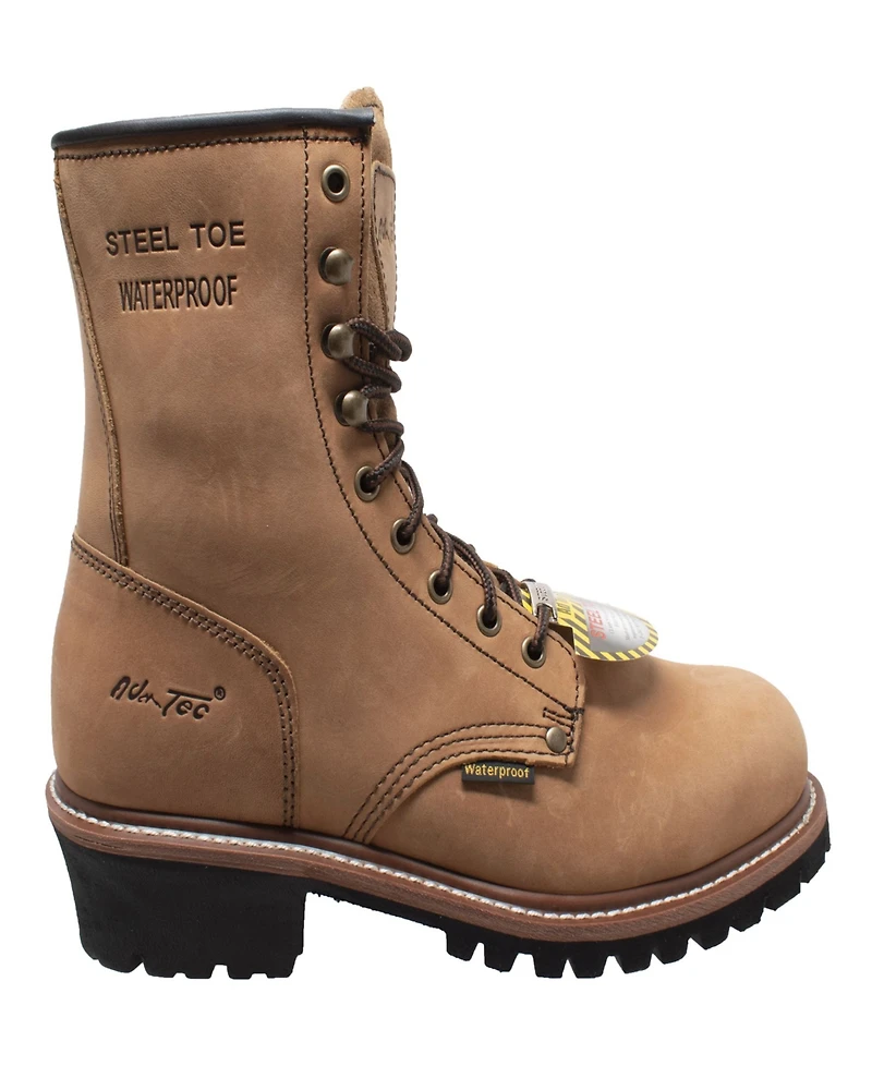AdTec Men's 9" Waterproof Steel Toe Logger