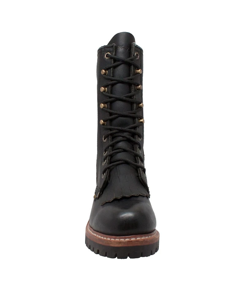 AdTec Men's 10" Fireman Logger Black