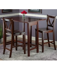 Lynnwood 3-Piece Drop Leaf Table with 2 Counter V-Back Stools