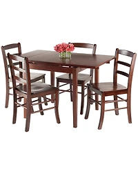 Pulman 5-Piece Extension Table with Ladder Back Chairs Set