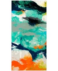 Empire Art Direct 'Tidal Abstract 2' Frameless Free Floating Tempered Glass Panel Graphic Wall Art - 24" x 48''