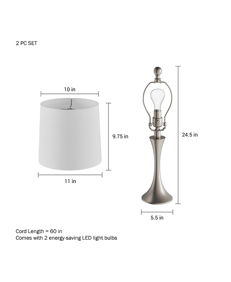 Lavish Home Table Lamps - Set of 2