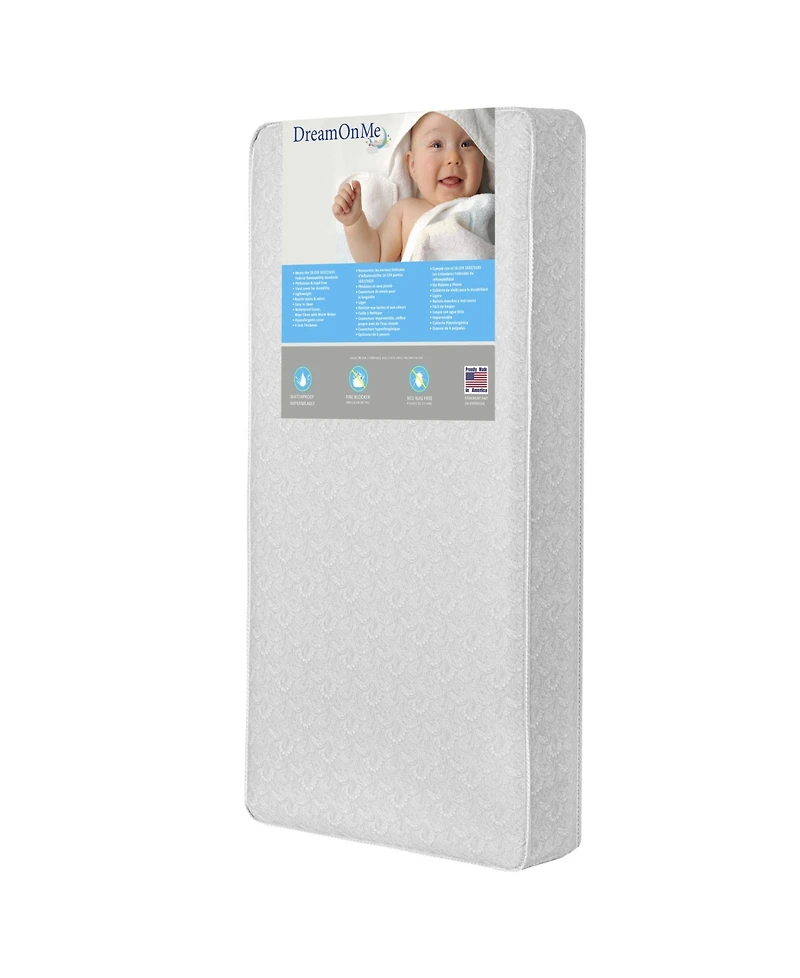 Dream On Me Baby Slumberland 260 Coil 6” Crib Mattress, Green Guard Gold Certified