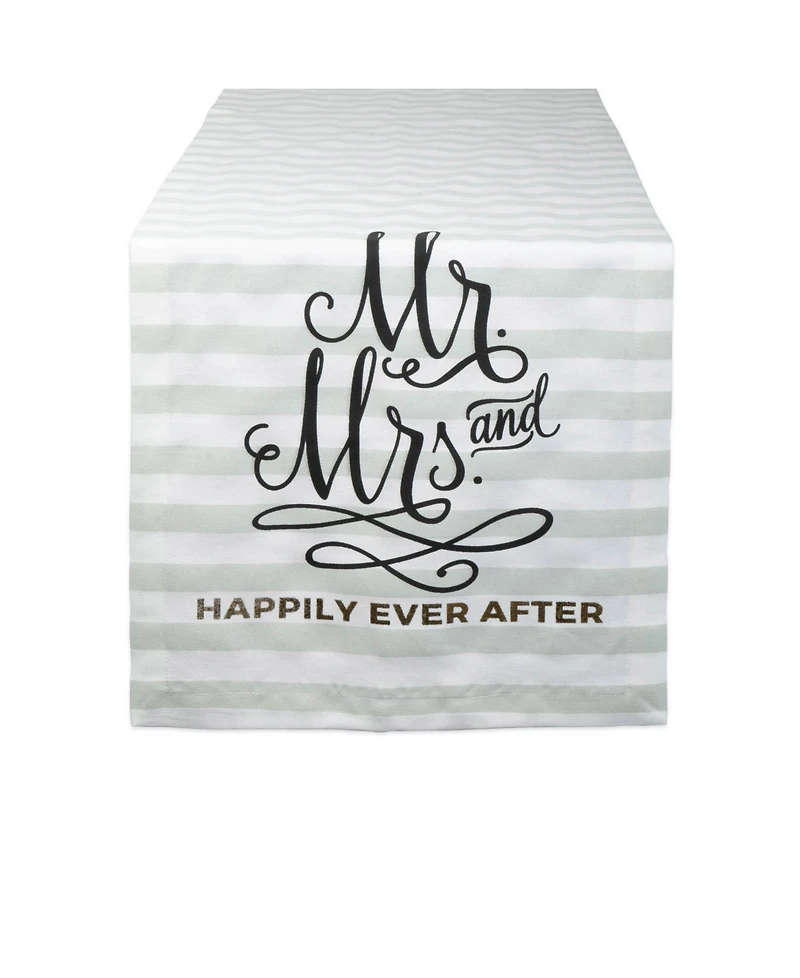 Design Imports Mr. Mrs. Table Runner 14" x 72"