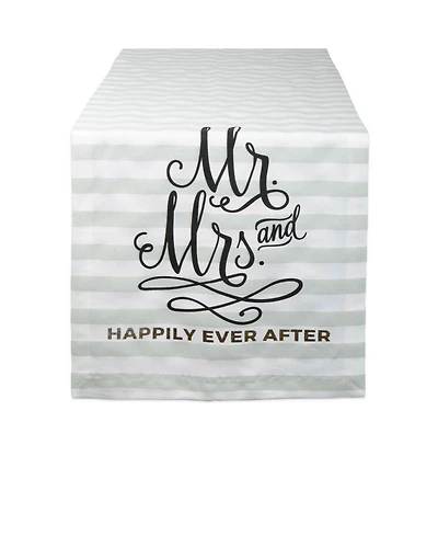Design Imports Mr. Mrs. Table Runner 14" x 72"