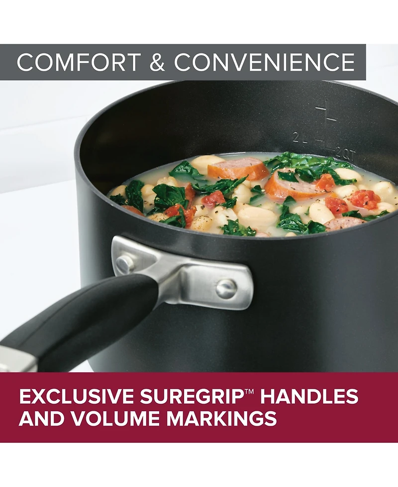 Anolon Advanced Home Hard-Anodized Nonstick Straining Saucepan, 2-Quart