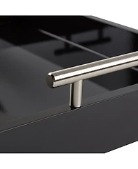 Kate and Laurel Lipton Decorative Wood Tray with Metal Handles - 16.5" x 12.25"