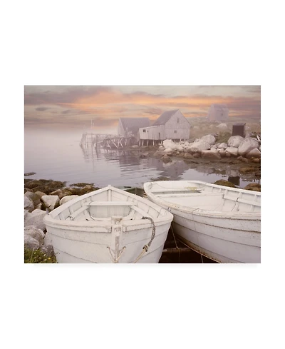 Monte Nagler Two Boats at Sunrise Nova Scotia Canvas Art - 15" x 20"