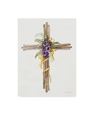 Kathleen Parr Mckenna Easter Blessing Cross I Canvas Art - 20" x 25"