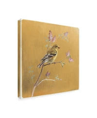 Danhui Nai Female Goldfinch on Gold Canvas Art - 15.5" x 21"