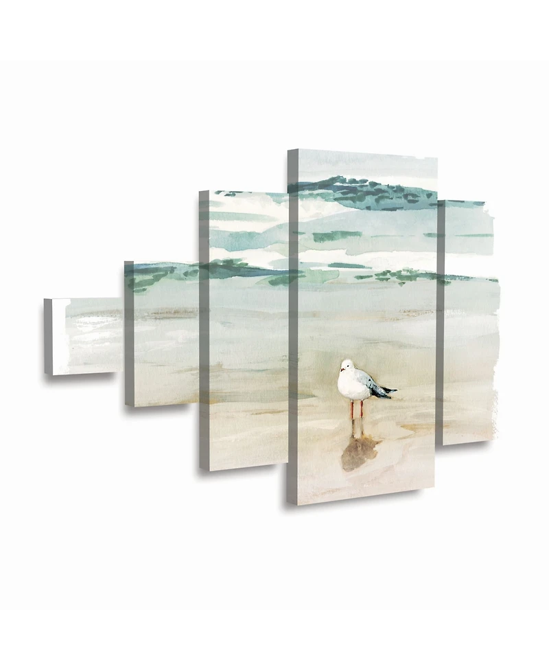 Victoria Borges Seagull Cove Ii Multi Panel Art Set Right Heavy Diamond - 19" x 41.5"