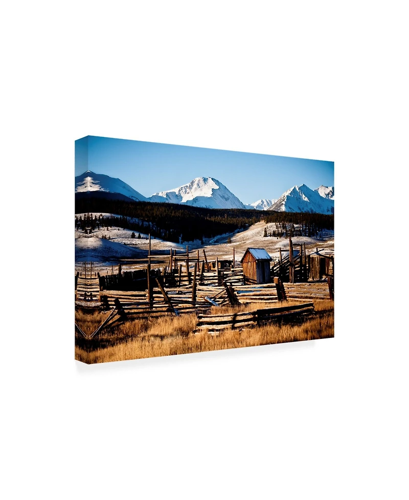 Dan Ballard Snowy Corral Canvas Art - 15.5" x 21"