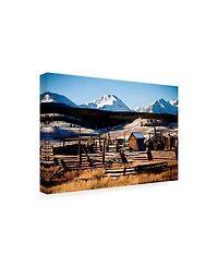 Dan Ballard Snowy Corral Canvas Art - 15.5" x 21"
