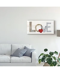 Kathleen Parr Mckenna Rustic Valentine Love Canvas Art - 15" x 20"