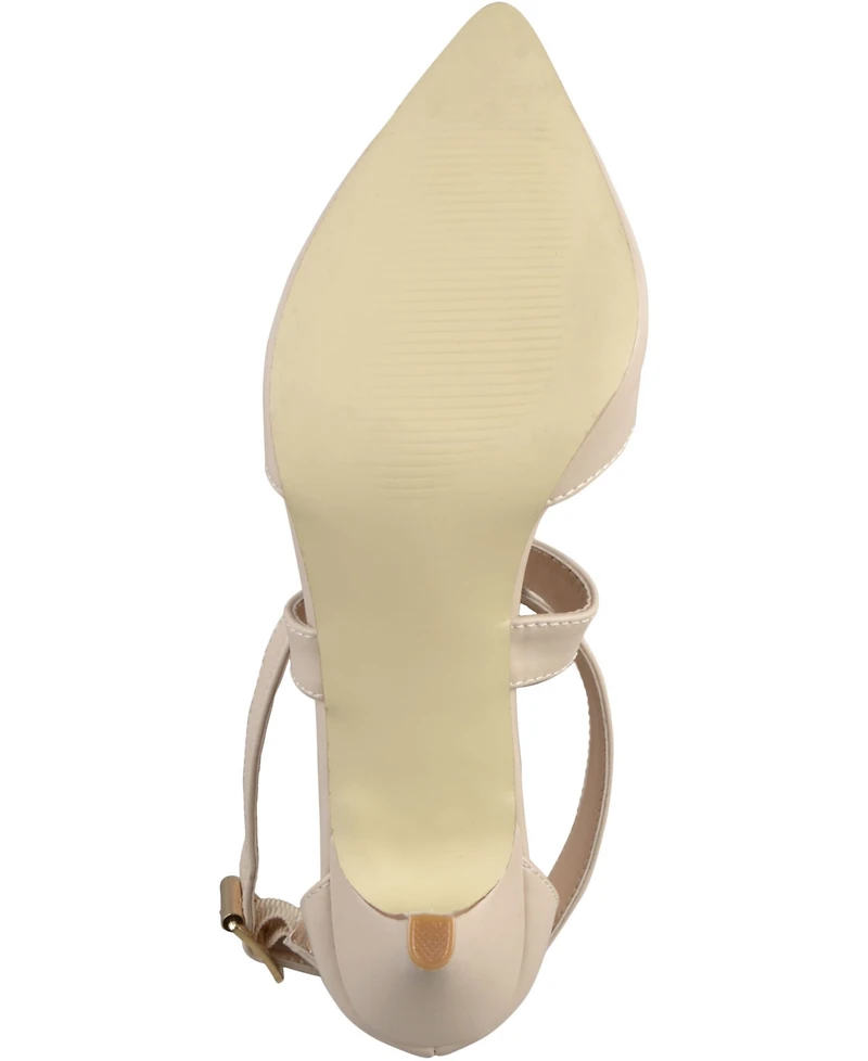 Journee Collection Women's Riva Crisscross Strap Pointed Toe Pumps