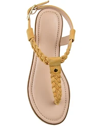 Journee Collection Women's Genevive Braided T-Strap Flat Sandals