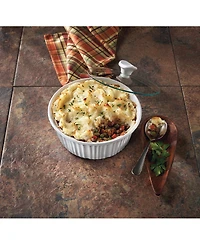Corningware French White 1.5-Qt. Round Casserole with Glass Lid