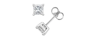 Princess-Cut Diamond Stud Earrings in 10k White Gold (1/10 ct. t.w.)