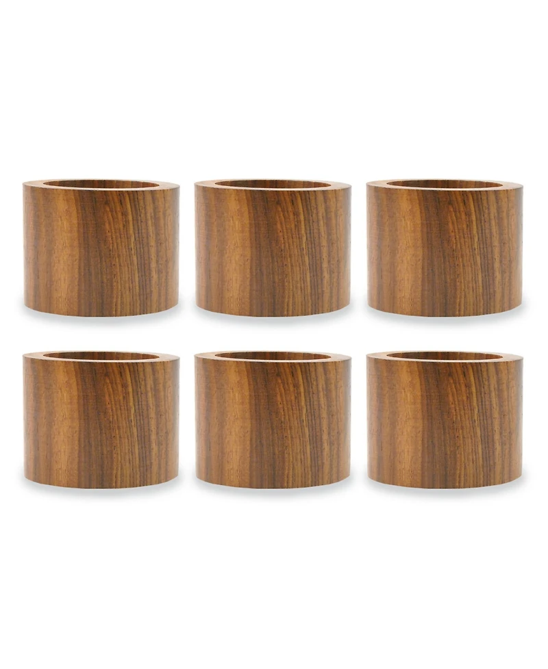 Design Imports Wood Band Napkin Ring, Set of 6