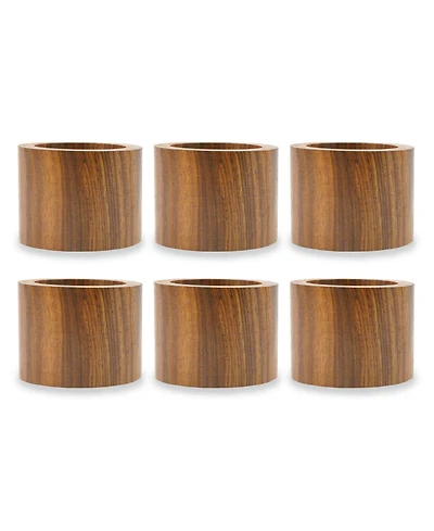 Design Imports Wood Band Napkin Ring, Set of 6