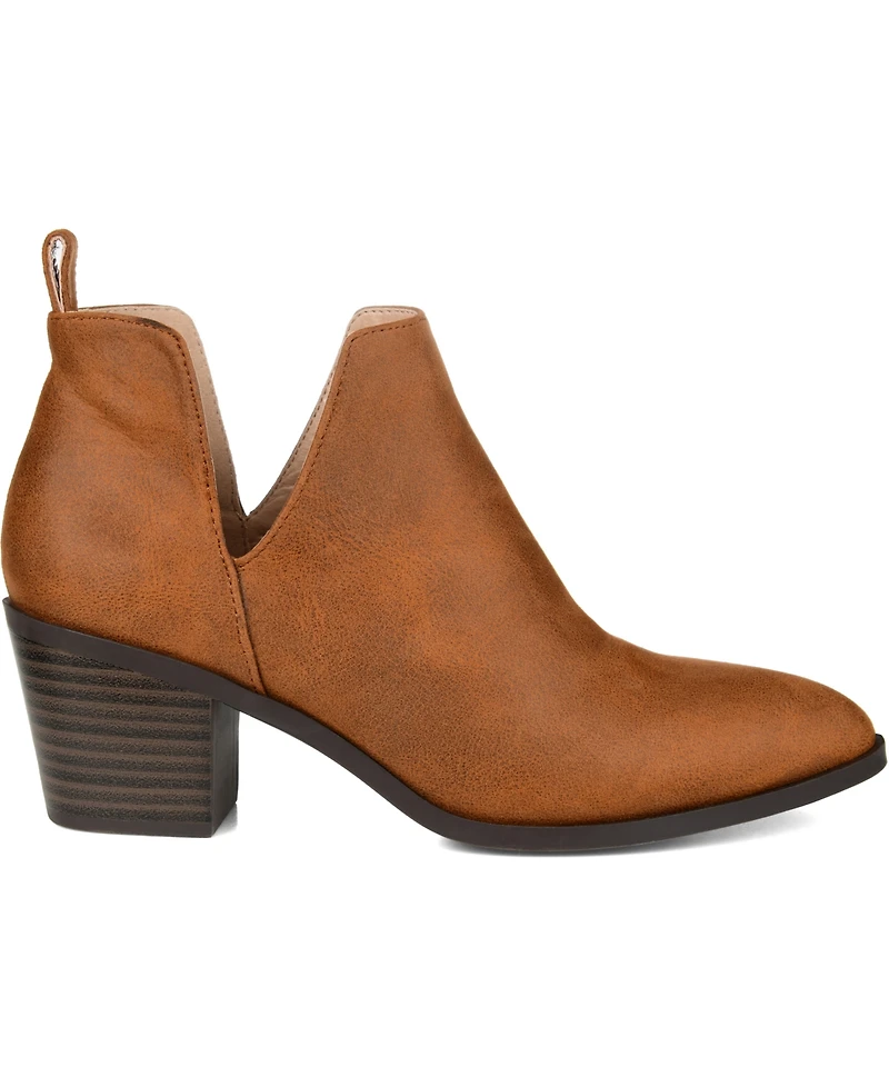 Journee Collection Women's Lola Cut Out Stacked Heel Dress Booties