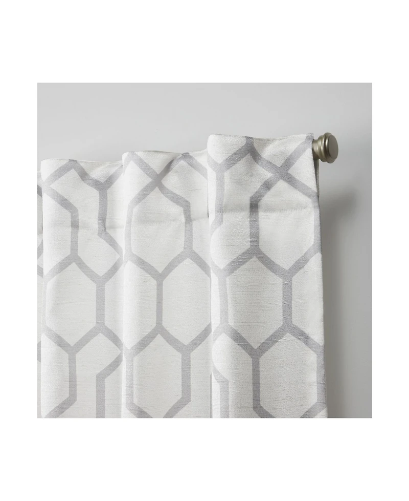 Nicole Miller Hexa Geometric Print Hidden Tab Top Curtain Panel Pair, 54" X 96"