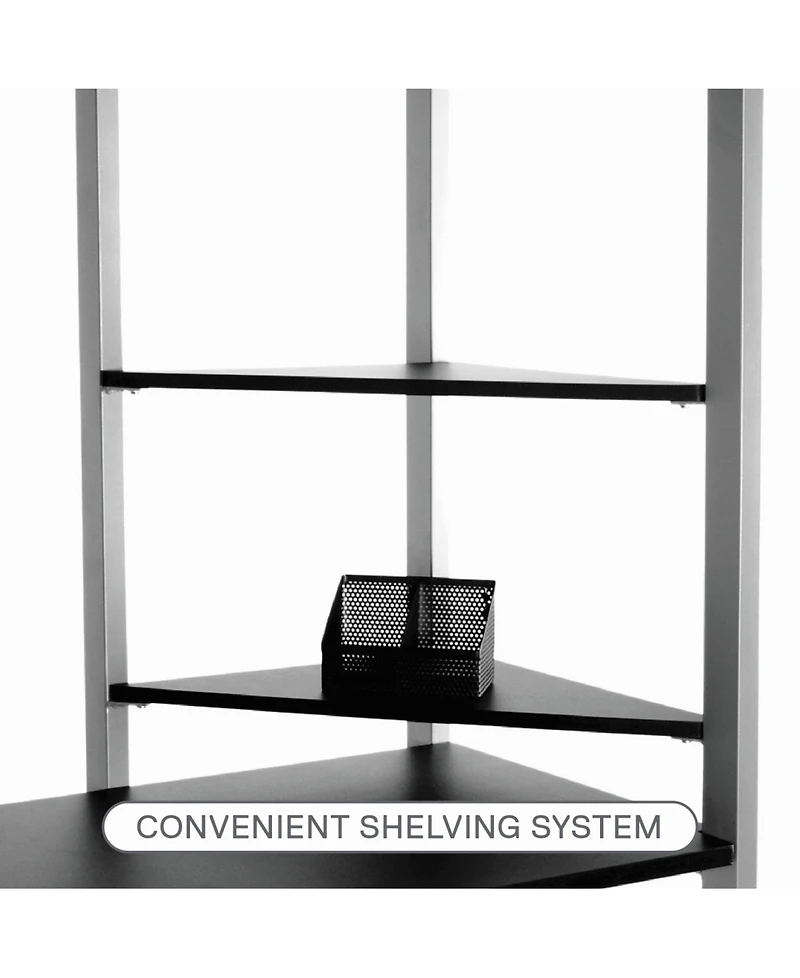 EveryRoom Alix Twin Metal Loft Bed with Desk