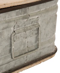 Glitzhome Set of 2 Galvanized Wood Storage Chests