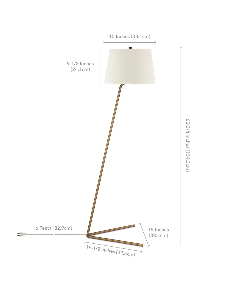 Hudson & Canal Markos Floor Lamp In Brass
