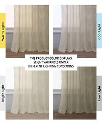 Half Price Drapes Sirius Striped Patterned Faux Linen Sheer Curtain