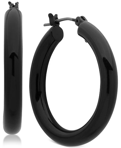 Dkny Jet-Tone Thick Small Hoop Earrings 3/4"