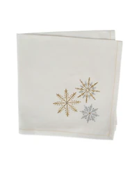 Design Imports Sparkle Snowflakes Embroidered Napkin, Set of 6