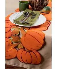 Design Imports Embroidered Pumpkins Table Runner