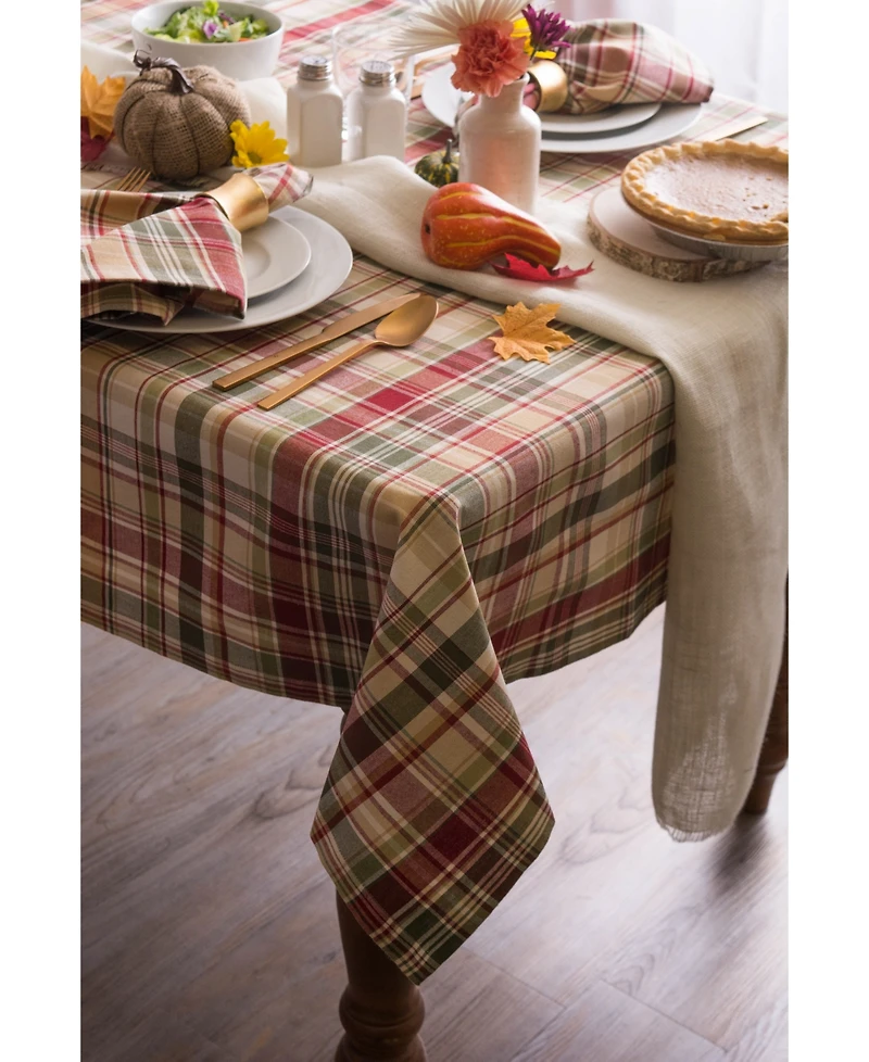 Design Imports Give Thanks Plaid Tablecloth