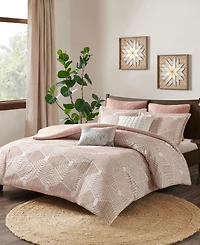 Ink+Ivy Ellipse Jacquard Cotton 3-Pc. Duvet Cover Set