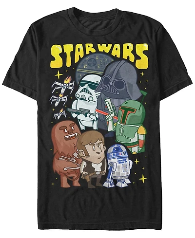 Star Wars Men's Classic Cute Good Guys Vs. Bad Short Sleeve T-Shirt