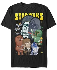 Star Wars Men's Classic Cute Good Guys Vs. Bad Short Sleeve T-Shirt