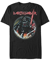 Star Wars Men's Classic Darth Vader Metal Band Short Sleeve T-Shirt