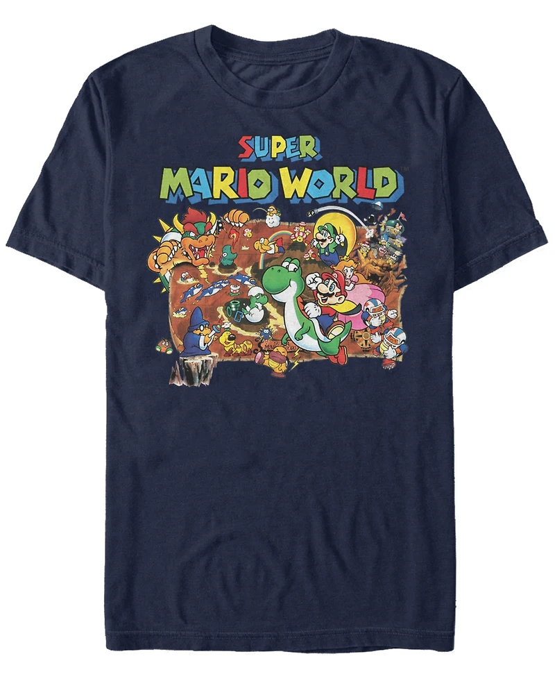 Nintendo Men's Super Mario World Map Short Sleeve T-Shirt