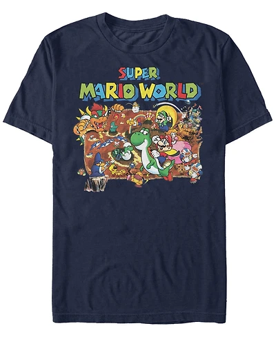 Nintendo Men's Super Mario World Map Short Sleeve T-Shirt