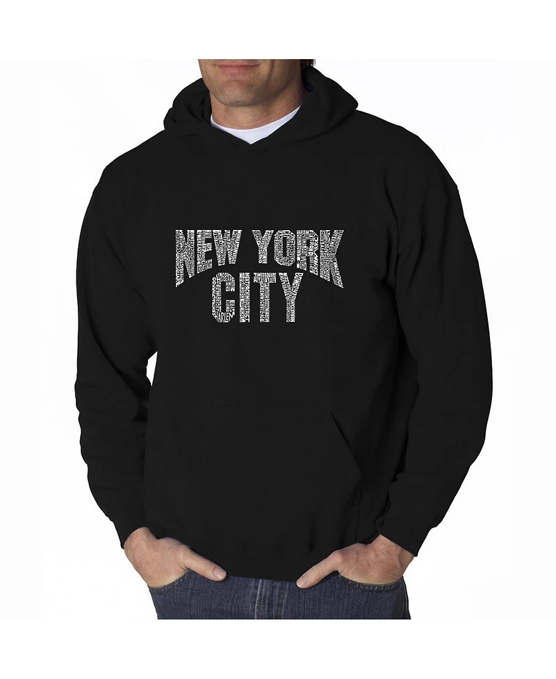 La Pop Art Men's Word Hoodie - New York City Neighborhoods